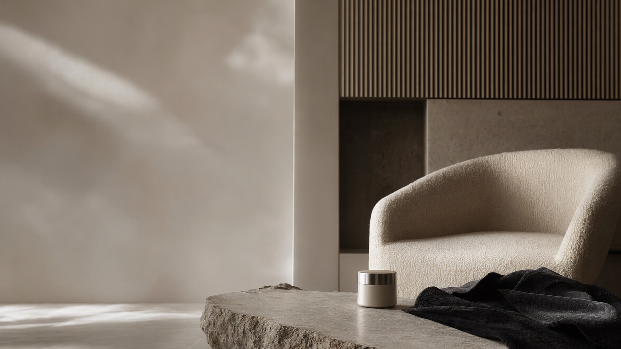 Interior de lujo silencioso para experiencia facial premium